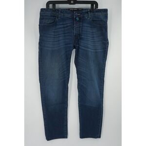 Jacob Cohen 688 Jeans Blue Straight Leg Stretch Denim Italy Men's 38x30